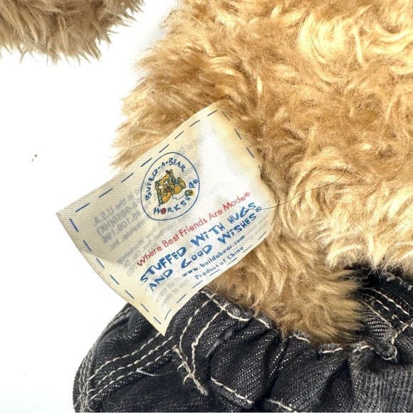 Vintage Build A Bear Brown Rabbit Furry Plush Stuffed Animal w/ Jeans Chain 19” - Picture 7 of 9